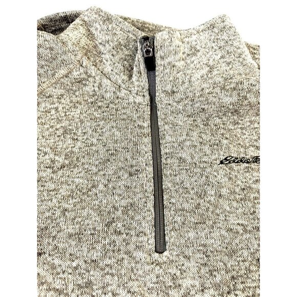 Eddie Bauer Mens Heathered Pullover Radiator Fleece XL Olive Cream 1/4-Zip NWT - Picture 8 of 10